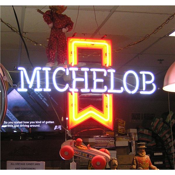 Michelolo neon advertising bar sign great early 1950's / 60's advertising sign in perfect working co