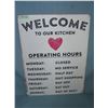 Image 1 : Welcome to our Kitchen retro style advertising sign