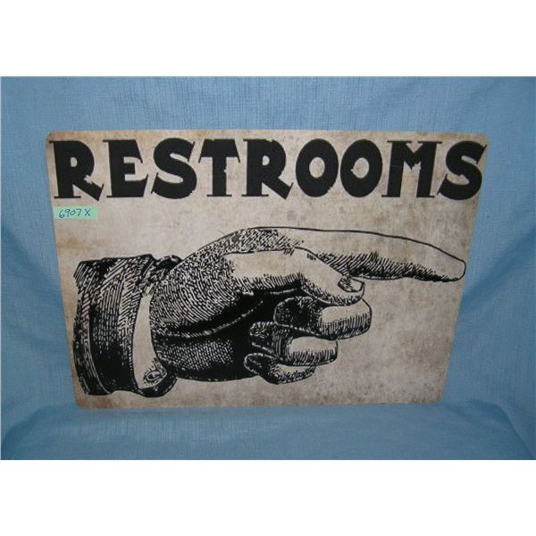 Restroom retro style advertising sign