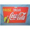 Image 1 : Pause drink Coca Cola retro style advertising sign