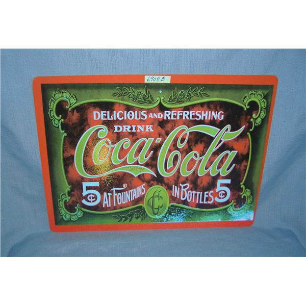Delicious and refreshing drink Coca Cola retro style advertising sign