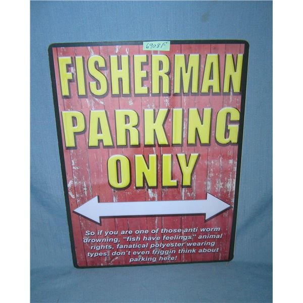 Fisherman Parking Only retro style advertising sign