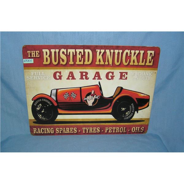 The busted knuckle garage retro style advertising sign
