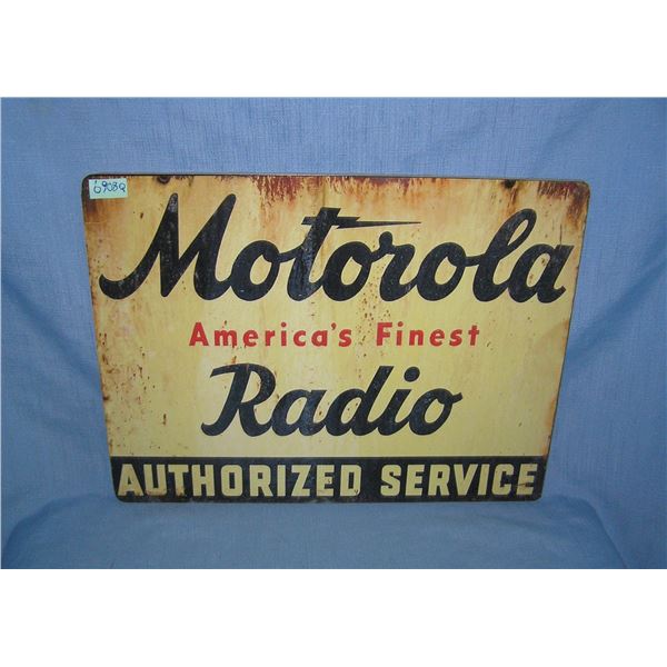 Motorola Americas Finest radio authorized service retro style advertising sign