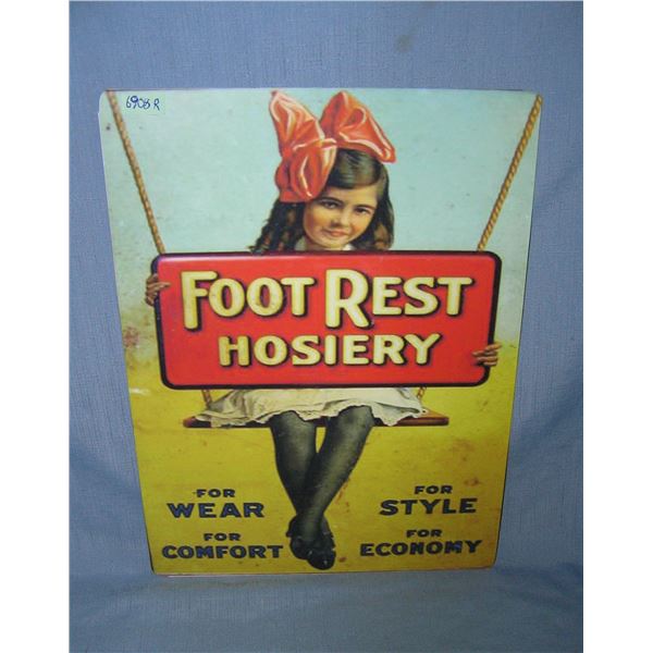 Foot Rest Hosiery retro style advertising sign