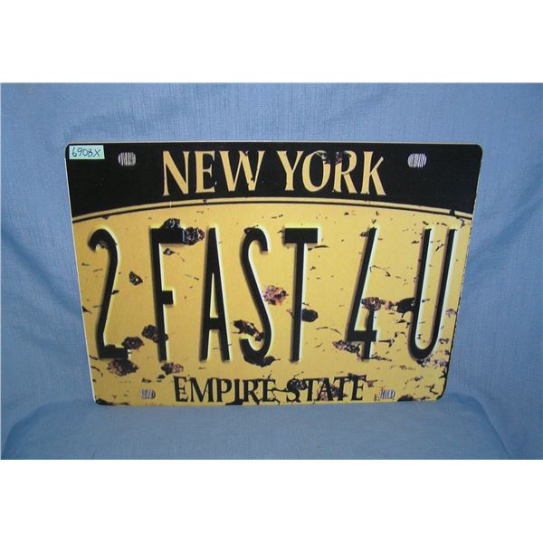 New York Empire State 2 fast 4 you retro style advertising sign