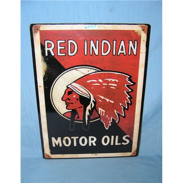 Red Indian motor oil retro style advertising sign
