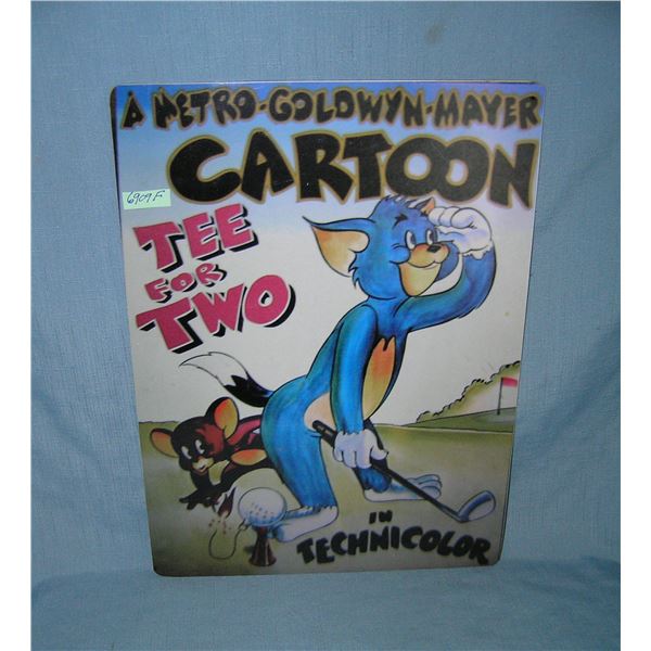 Tom and Jerry Tee for 2 cartoon retro style advertising sign