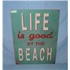Image 1 : Life is good at the beach retro style advertising sign