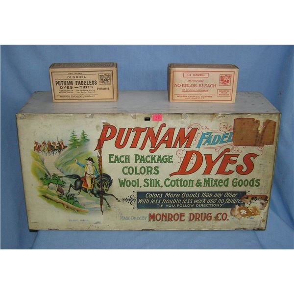 Antique Putnam Dyes all metal lithographed fadeless dye cabinet