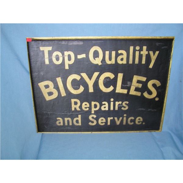 Top quality bicycles repairs and service  retro style advertising sign
