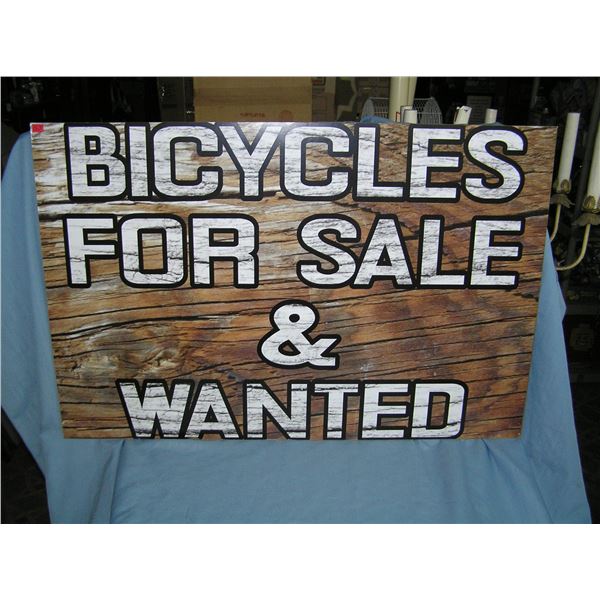 Bicycles for sale and wanted  retro style advertising sign