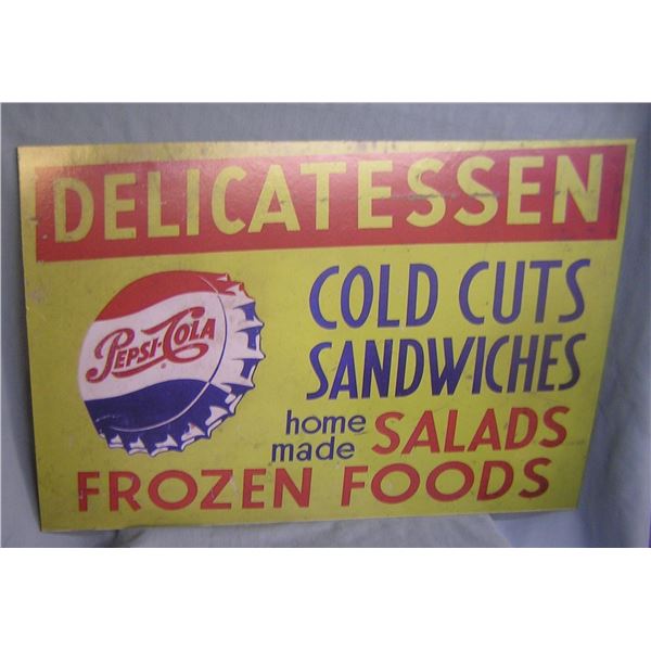 Antique retro style Pepsi Cola delicatessen  retro style advertising sign