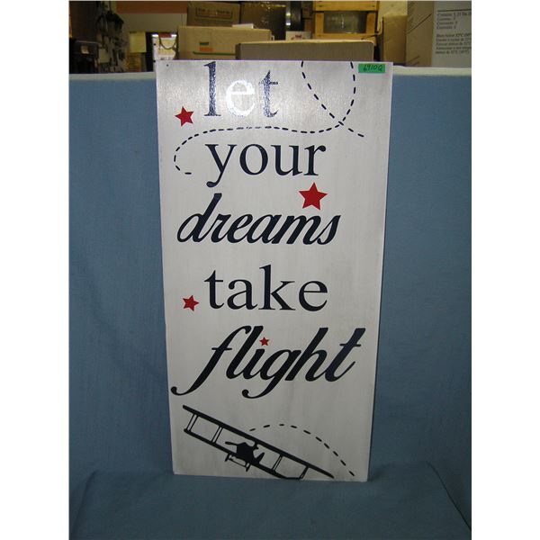 Let your dreams take flight all wood art sign