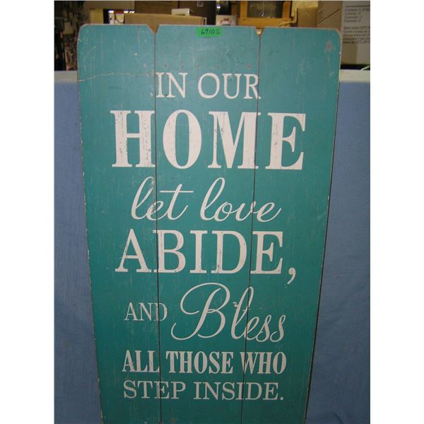 In our home all wood decorative wood art sign