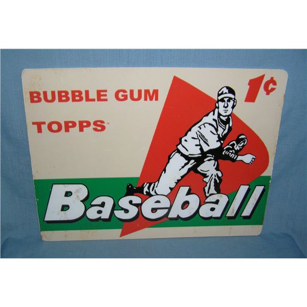 Topps baseball cards and bubble gum  retro style advertising sign