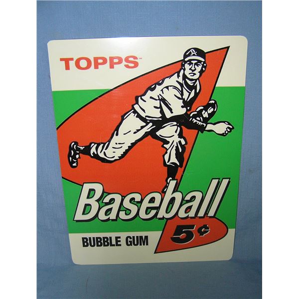 Topps baseball cards and bubble gum  retro style advertising sign