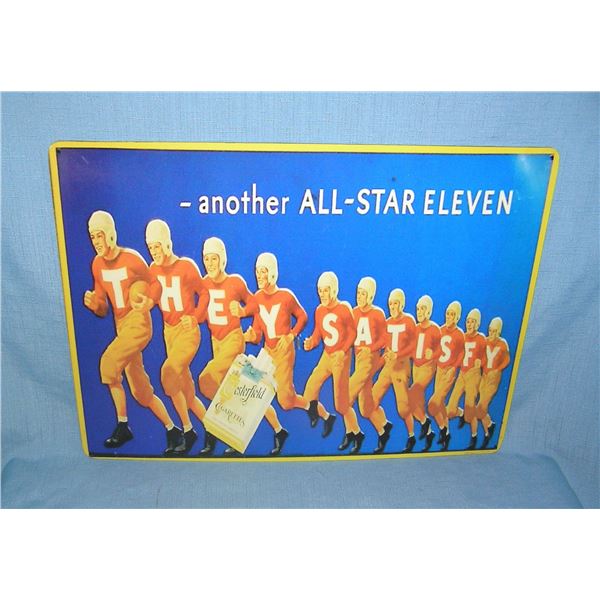 Chesterfield cigarettes another all star 11 football  retro style advertising sign