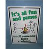 Image 1 : It's all fun and games until someone loses a wiener all tin advertising sign