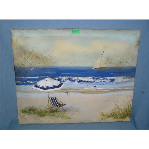 Beach scene on canvas painting
