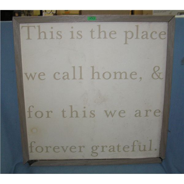 Grateful Home framed canvas wall art sign