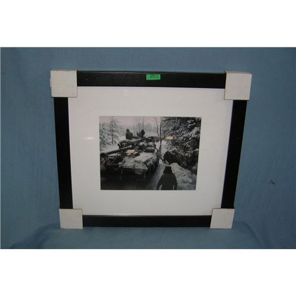 Battle of the Bulge matted and framed photo
