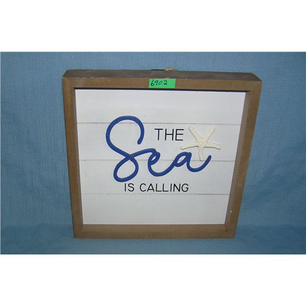 The Sea is Calling decorative wood sign