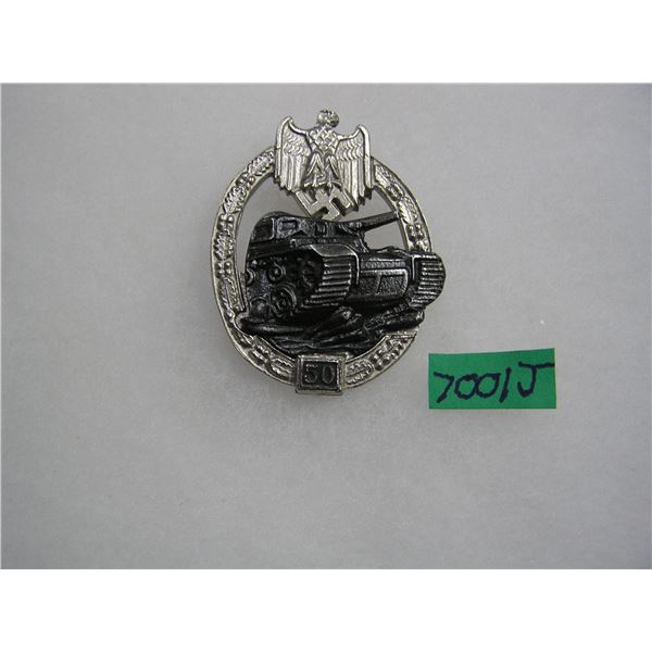German army tank battle badge 50 actions WWII retro style