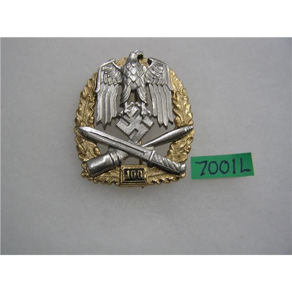 German general assualt badge 100 actions WWII retro style