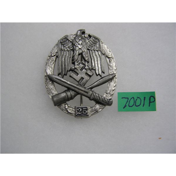 German general aussault badge 25 actions WWII retro style