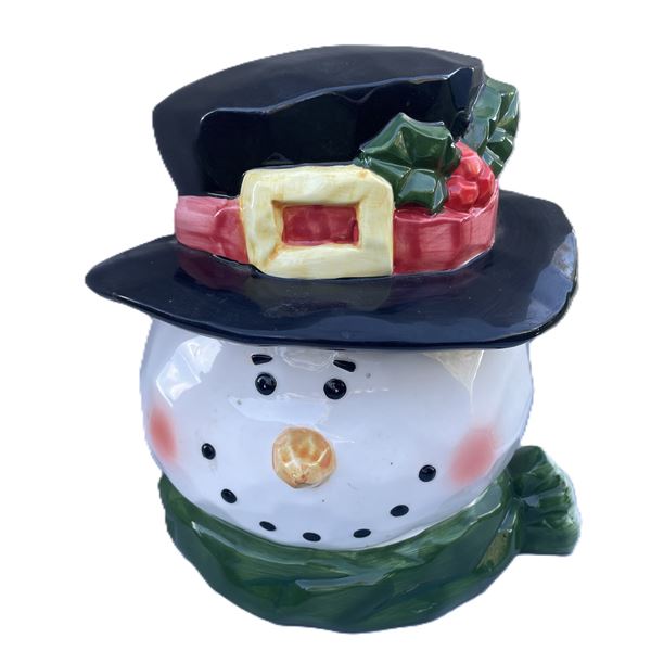9 Inch Height Snowman Cookie Jar