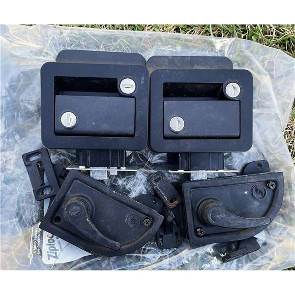RV entry door latch locks for travel trailers and campers