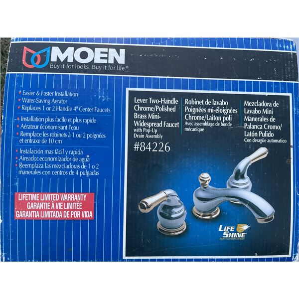 Moen lever two-handle chrome brass mini-widespread faucet