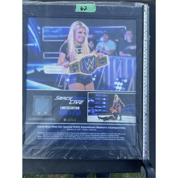 WWE Alexa Bliss 15'' x 17'' framed collage plaque commemorating her second SmackDown Women's Champio
