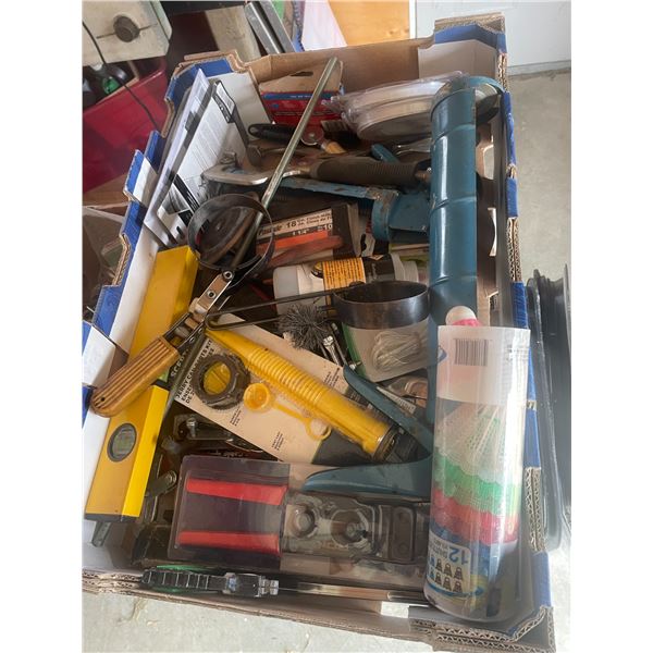Box of items,  all shown