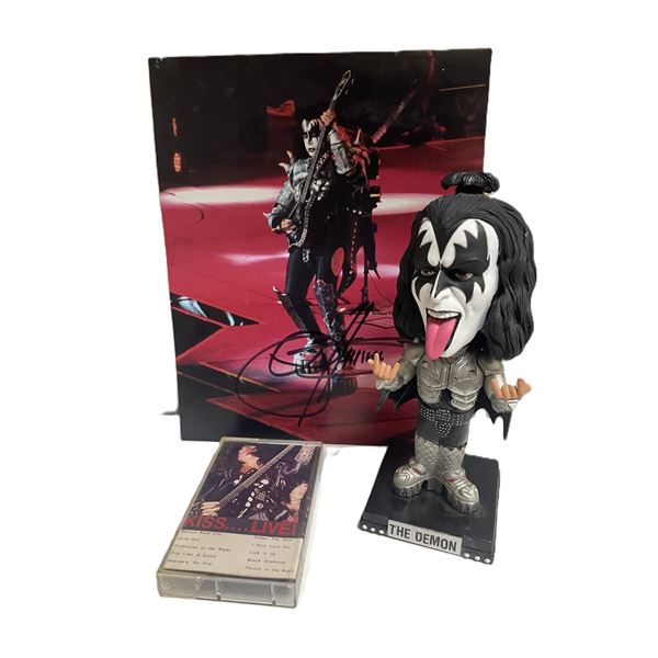 Funko KISS Wacky Wobbler The Demon, Signed Kiss photo and RARE Concert Tape