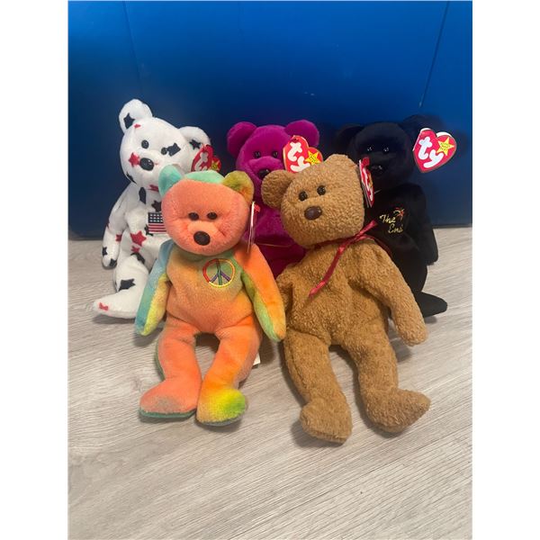 FOUR Beanie Baby Bears