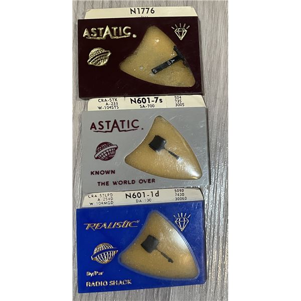 Astatic and Realistic (RadioShack) record player stylus needles
