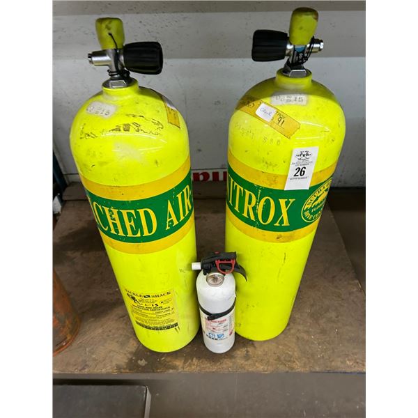 Dive Tanks Pair, Small Fire Extinguisher