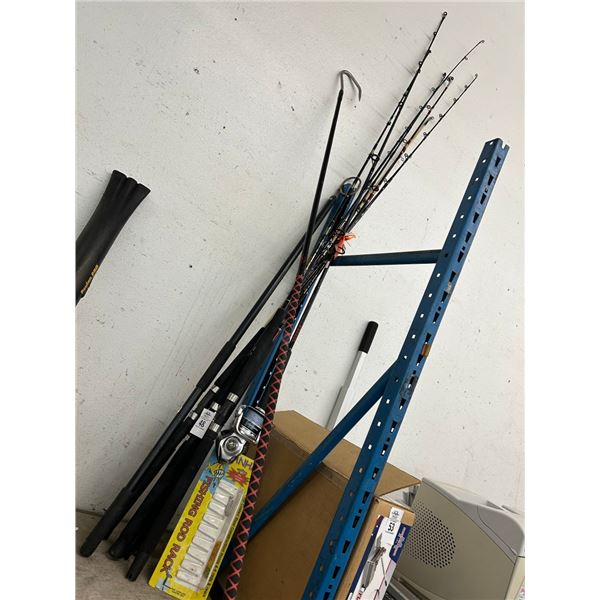 Asst. Fishing Poles w/Spinning, Deep Sea Reels, Ext. Gaft Hook