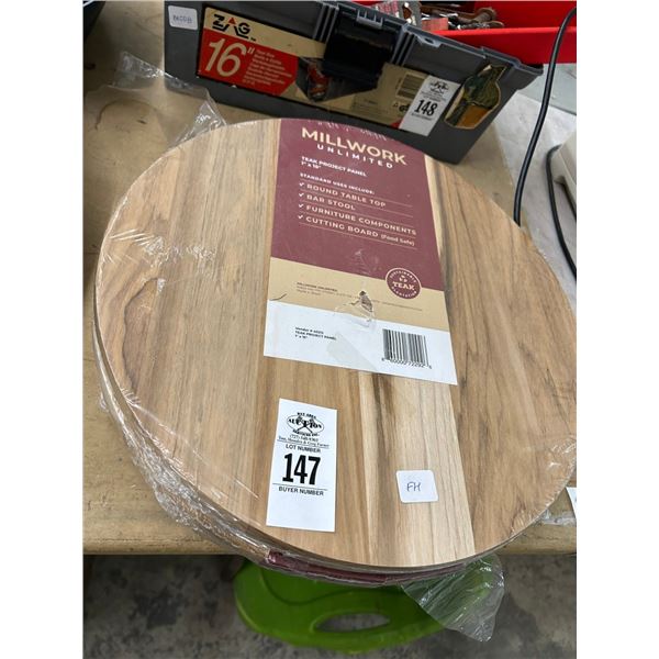 Teak 15" Round Project Panels - 3