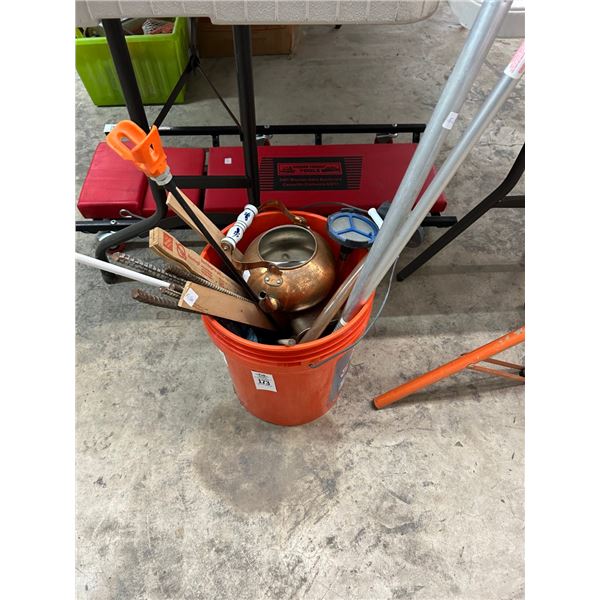 Rebar, Paint Mixers, Ext. Poles, Teapot in Bucket