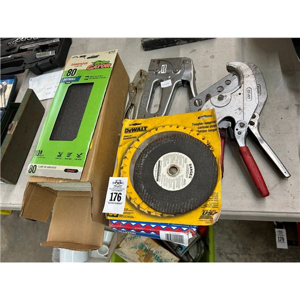 Staple Gun, PVC Cutters, Circular Saw Blades