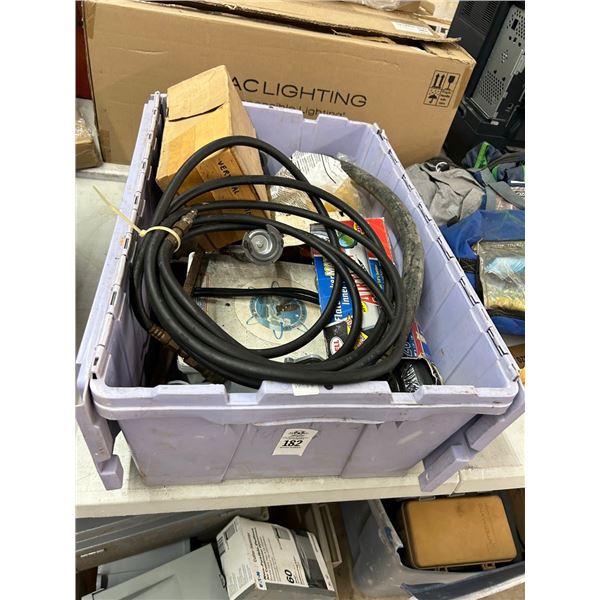 Tote w/Chaulk Gun, Wood Clamp, Hardware, Control Boxes