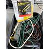 Image 2 : Bin w/Ext. Cords, Jumper Cables, Lanyards, Splitters
