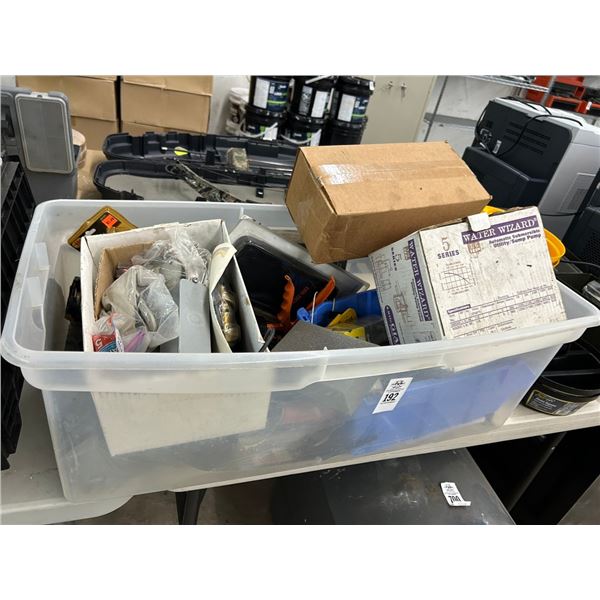 Little Giant Pump, Pentair Control Box, Asst. Tools in Tub