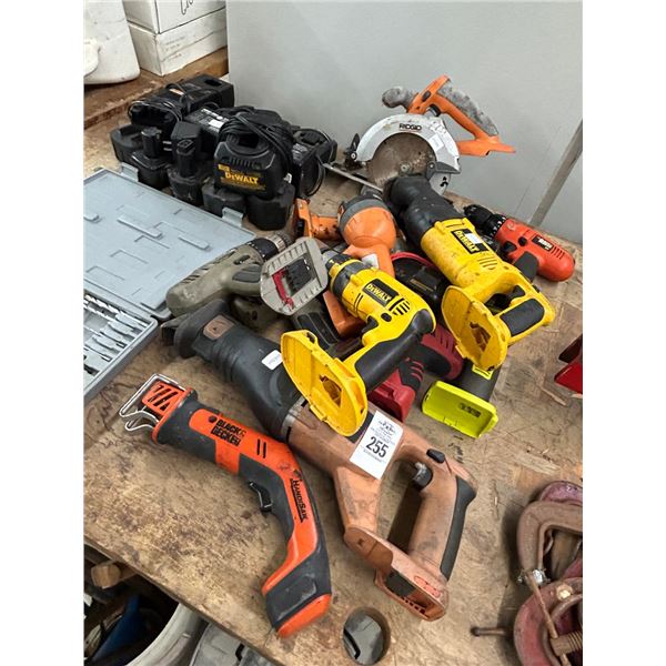 Large Lot of Asst. Cordless Tools , Some Batteries, Drill Kit