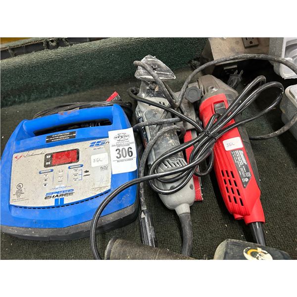 Battery Charger, Electric Detail Sander, Electric Mini Belt Sander