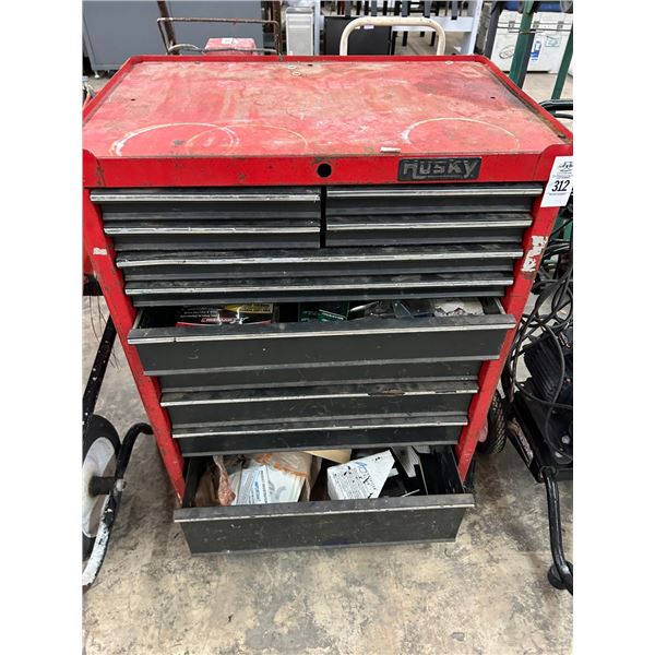 Husky 11 Compartment Rolling Toolbox w/Asst. Tools