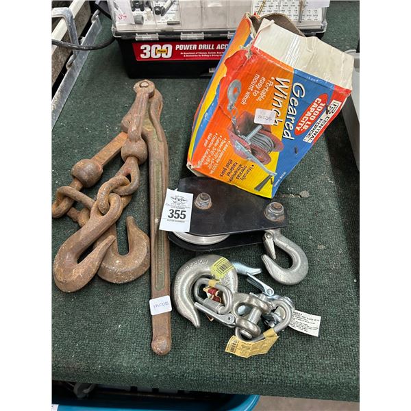 Chain Binder, Pullley, Hooks, Cable Winch